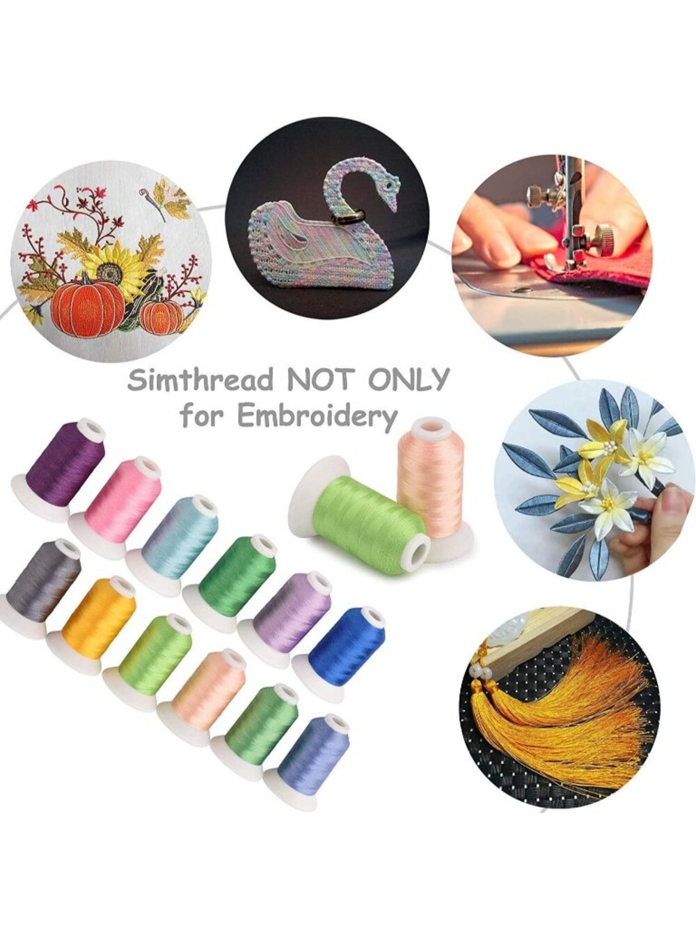 New 63 Colors Polyester Embroidery Machine Thread Kit - Picture 5 of 6